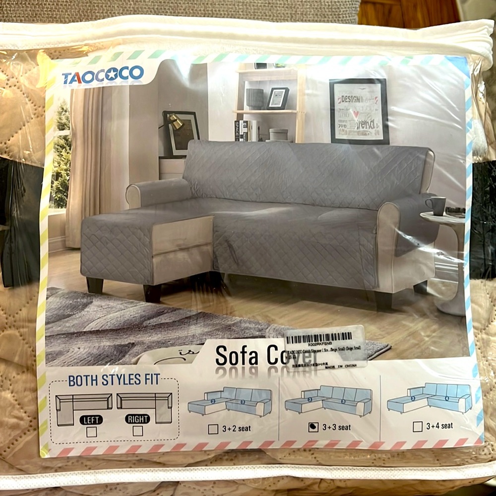 Couch Slipcover L Shape Sectional Couch Chaise Lounge Cover Reversible